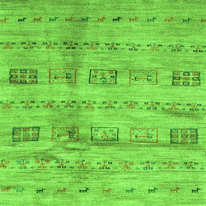 Serging Thickness of Abstract Green Contemporary Rug, con2826grn