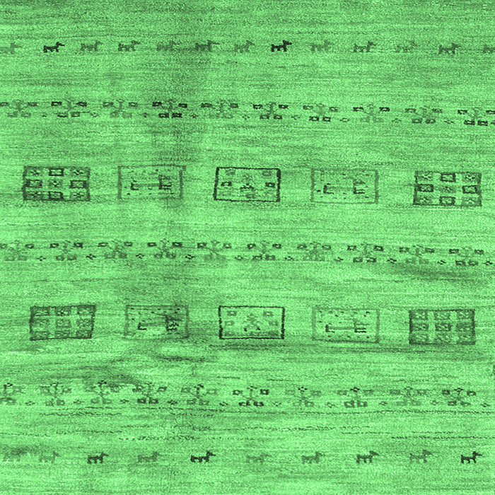 Square Abstract Emerald Green Contemporary Rug, con2826emgrn