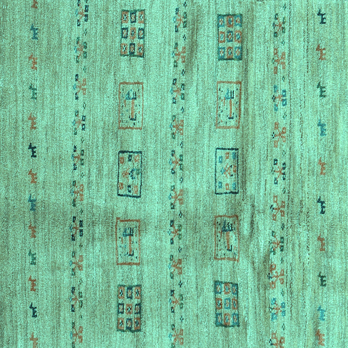 Square Machine Washable Abstract Turquoise Contemporary Area Rugs, wshcon2826turq