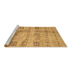 Sideview of Machine Washable Abstract Brown Contemporary Rug, wshcon2826brn