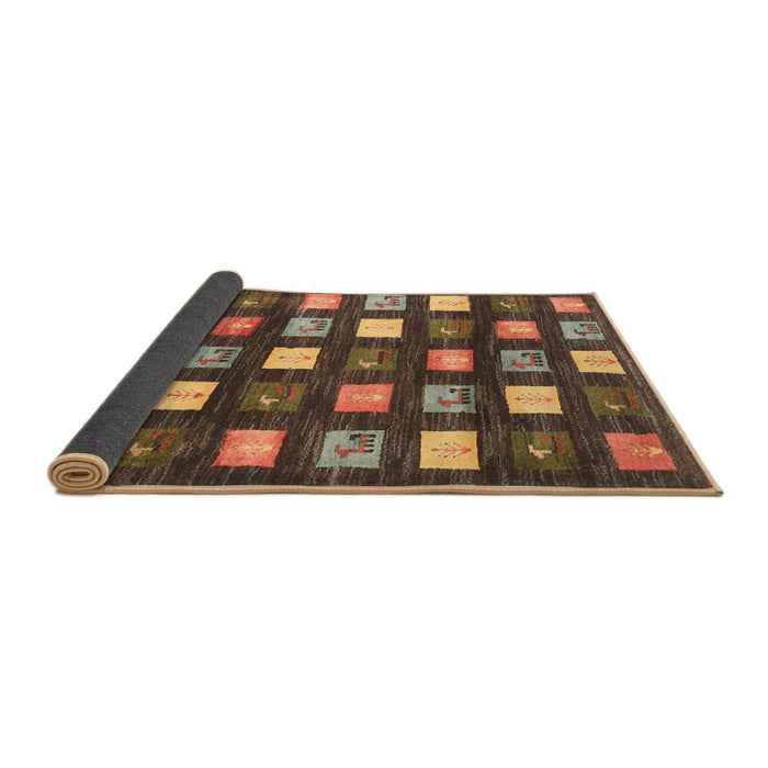 Thickness of Contemporary Red Brown Modern Rug, con2827