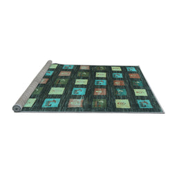 Sideview of Machine Washable Abstract Light Blue Contemporary Rug, wshcon2827lblu