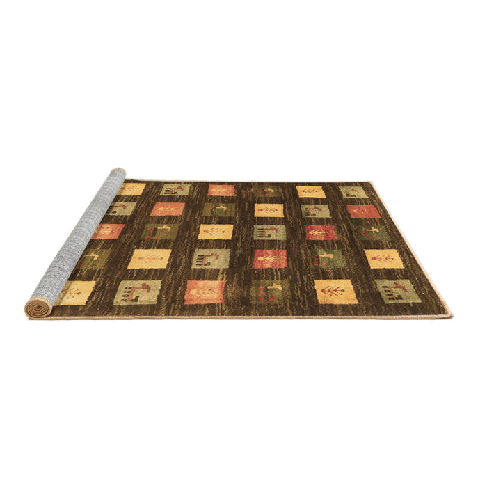 Sideview of Machine Washable Abstract Brown Contemporary Rug, wshcon2827brn