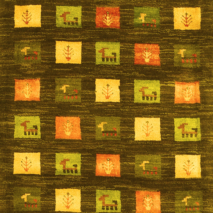 Abstract Yellow Contemporary Rug, con2827yw