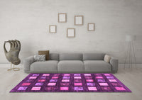 Machine Washable Abstract Purple Contemporary Rug, wshcon2827pur