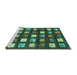 Sideview of Machine Washable Abstract Turquoise Contemporary Area Rugs, wshcon2827turq