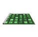 Sideview of Machine Washable Abstract Emerald Green Contemporary Area Rugs, wshcon2827emgrn