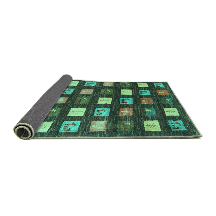 Sideview of Abstract Turquoise Contemporary Rug, con2827turq