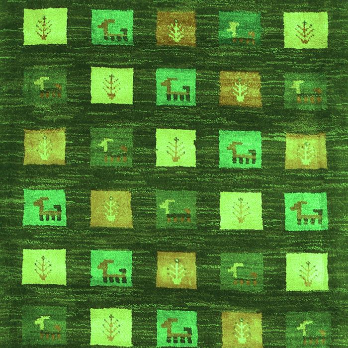 Abstract Green Contemporary Rug, con2827grn