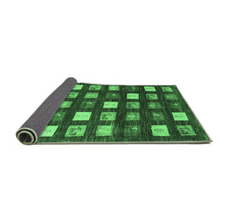 Sideview of Abstract Emerald Green Contemporary Rug, con2827emgrn