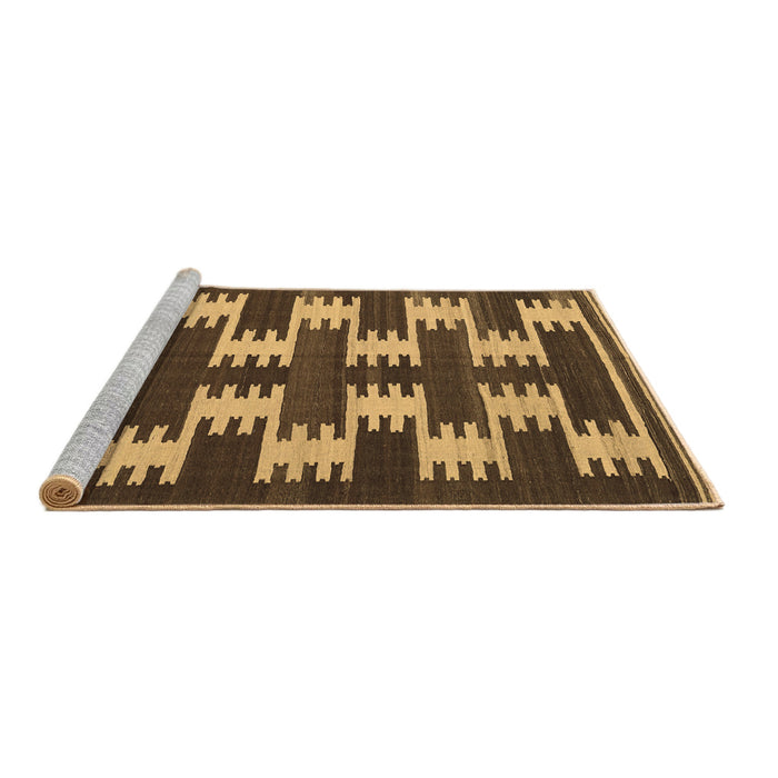 Sideview of Machine Washable Abstract Brown Contemporary Rug, wshcon2828brn