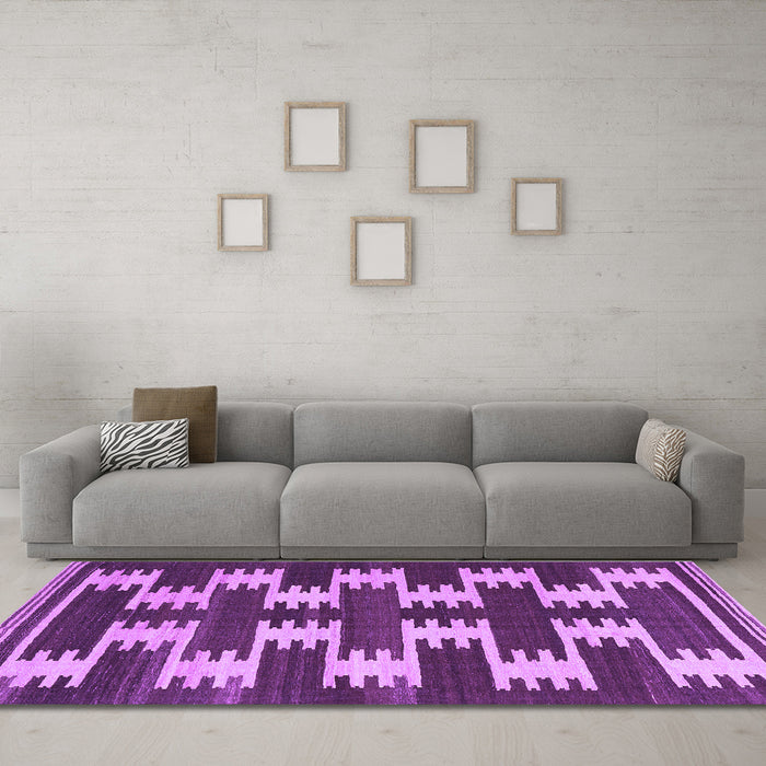 Machine Washable Abstract Purple Contemporary Area Rugs in a Living Room, wshcon2828pur