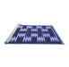 Sideview of Machine Washable Abstract Blue Contemporary Rug, wshcon2828blu