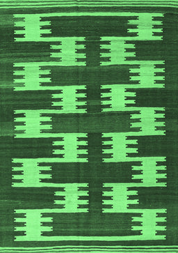 Abstract Emerald Green Contemporary Rug, con2828emgrn