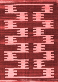 Abstract Red Contemporary Rug, con2828red