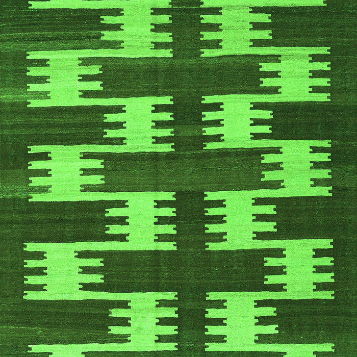 Serging Thickness of Machine Washable Abstract Green Contemporary Area Rugs, wshcon2828grn
