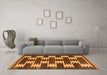 Machine Washable Abstract Orange Contemporary Area Rugs in a Living Room, wshcon2828org