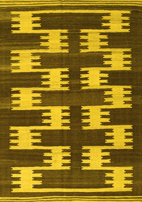 Abstract Yellow Contemporary Rug, con2828yw