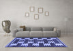 Machine Washable Abstract Blue Contemporary Rug in a Living Room, wshcon2828blu