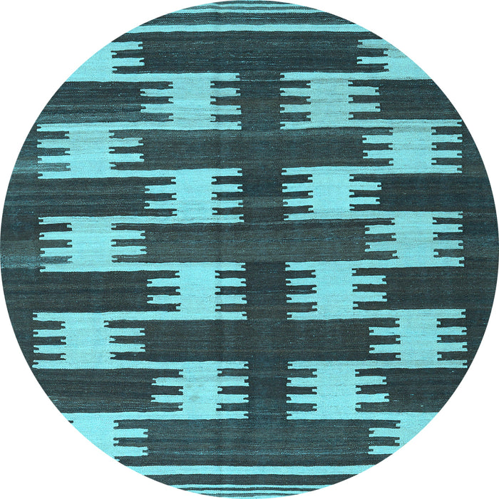 Round Machine Washable Abstract Light Blue Contemporary Rug, wshcon2828lblu