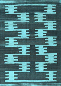 Abstract Light Blue Contemporary Rug, con2828lblu