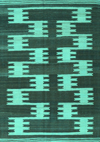 Abstract Turquoise Contemporary Rug, con2828turq