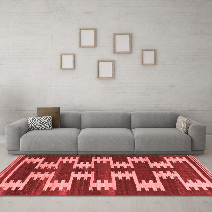 Contemporary Red Washable Rugs
