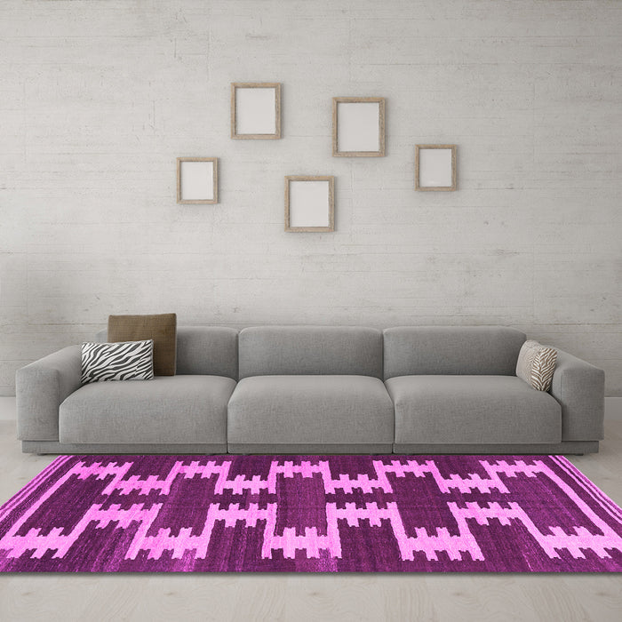 Machine Washable Abstract Pink Contemporary Rug in a Living Room, wshcon2828pnk