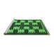 Sideview of Machine Washable Abstract Emerald Green Contemporary Area Rugs, wshcon2828emgrn