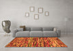 Machine Washable Southwestern Orange Country Area Rugs in a Living Room, wshcon2829org