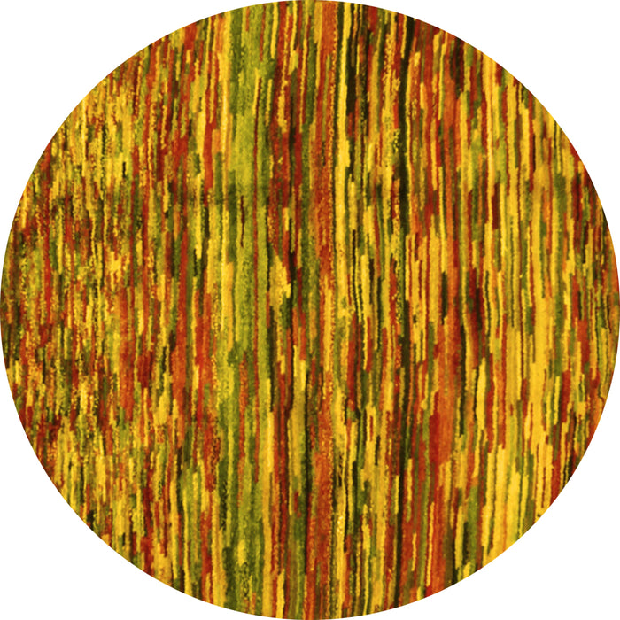 Round Southwestern Yellow Country Rug, con2829yw