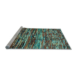 Sideview of Machine Washable Southwestern Light Blue Country Rug, wshcon2829lblu