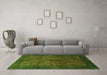 Machine Washable Abstract Green Contemporary Area Rugs in a Living Room,, wshcon282grn