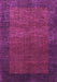 Machine Washable Abstract Purple Contemporary Area Rugs, wshcon282pur