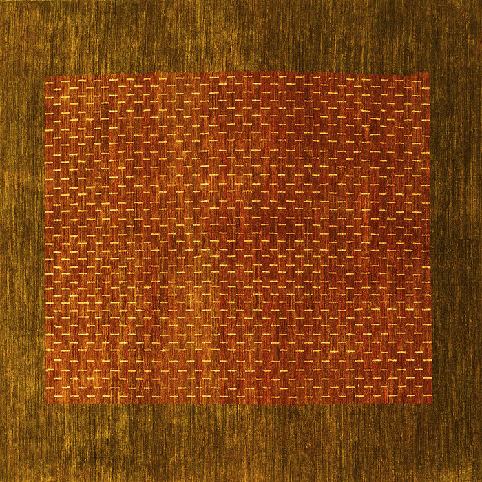 Square Machine Washable Abstract Yellow Contemporary Rug, wshcon282yw