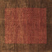 Square Abstract Brown Contemporary Rug, con282brn