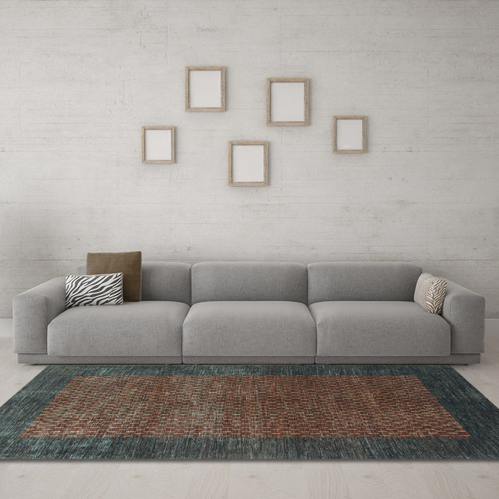 Machine Washable Abstract Light Blue Contemporary Rug in a Living Room, wshcon282lblu
