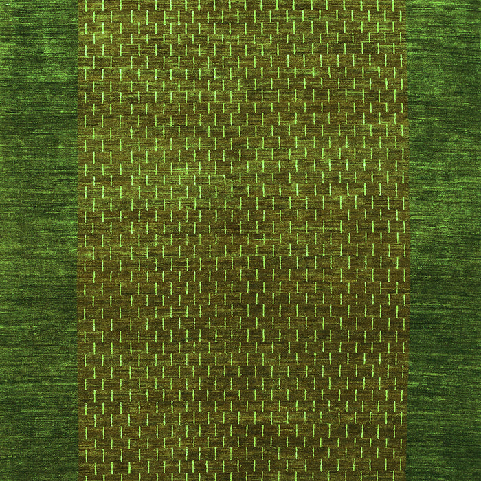 Serging Thickness of Machine Washable Abstract Green Contemporary Area Rugs, wshcon282grn