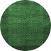 Round Abstract Emerald Green Contemporary Rug, con282emgrn