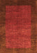 Serging Thickness of Machine Washable Abstract Orange Contemporary Area Rugs, wshcon282org