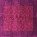 Square Machine Washable Abstract Pink Contemporary Rug, wshcon282pnk