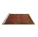 Sideview of Machine Washable Abstract Brown Contemporary Rug, wshcon282brn