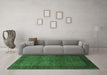 Machine Washable Abstract Emerald Green Contemporary Area Rugs in a Living Room,, wshcon282emgrn