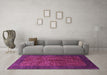 Machine Washable Abstract Purple Contemporary Area Rugs in a Living Room, wshcon282pur