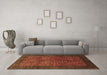 Machine Washable Abstract Brown Contemporary Rug in a Living Room,, wshcon282brn