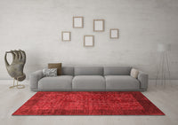 Machine Washable Abstract Red Contemporary Rug, wshcon282red