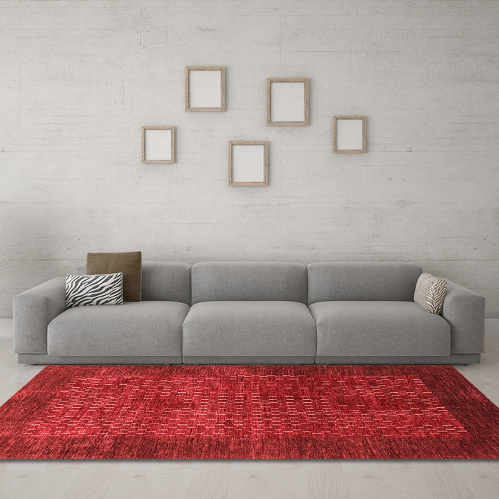 Contemporary Red Washable Rugs