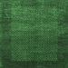 Square Machine Washable Abstract Emerald Green Contemporary Area Rugs, wshcon282emgrn