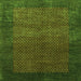 Serging Thickness of Abstract Green Contemporary Rug, con282grn