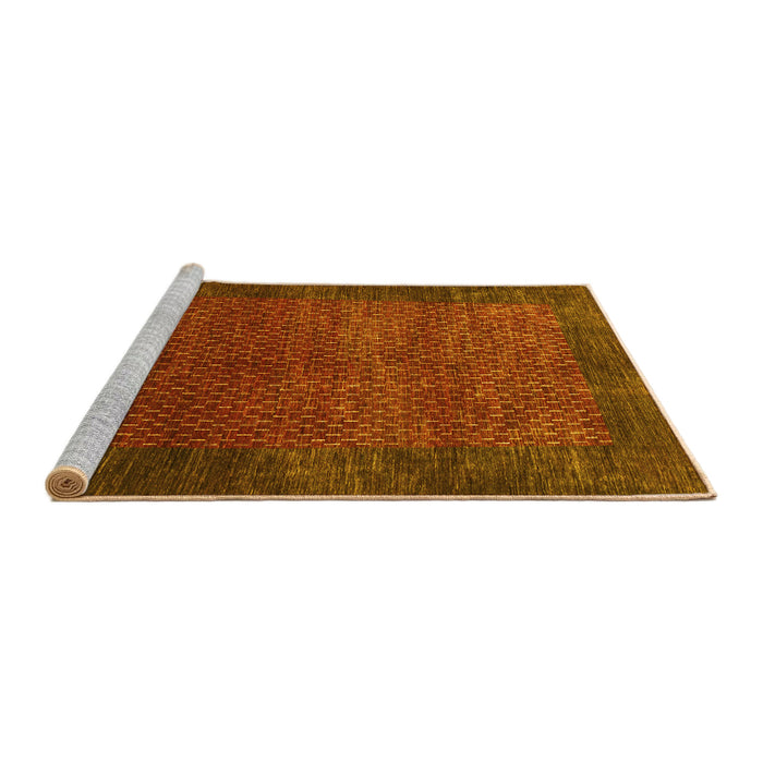 Sideview of Machine Washable Abstract Yellow Contemporary Rug, wshcon282yw